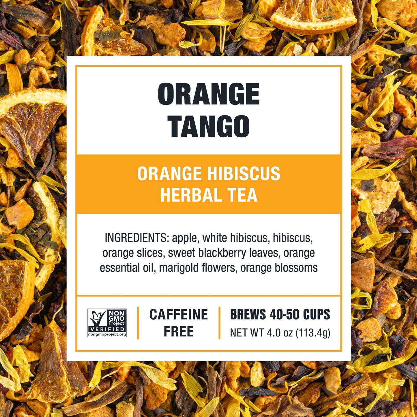 Tiesta Tea - Orange Tango | Orange Hibiscus Herbal Tea | Premium Loose Leaf Tea Blend | Non-Caffeinated Fruit Tea | Make Hot Or Iced & Up To 50 Cups | Made W/Natural Ingredients - 4Oz Refillable Tin