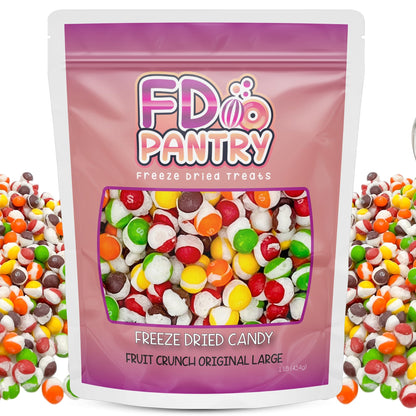 Fruit Crunch Original Freeze Dried Candy 1lb - Assortment of Strawberry, Orange, Lemon, Grape,and Lime Candy Freeze Dried Flavor