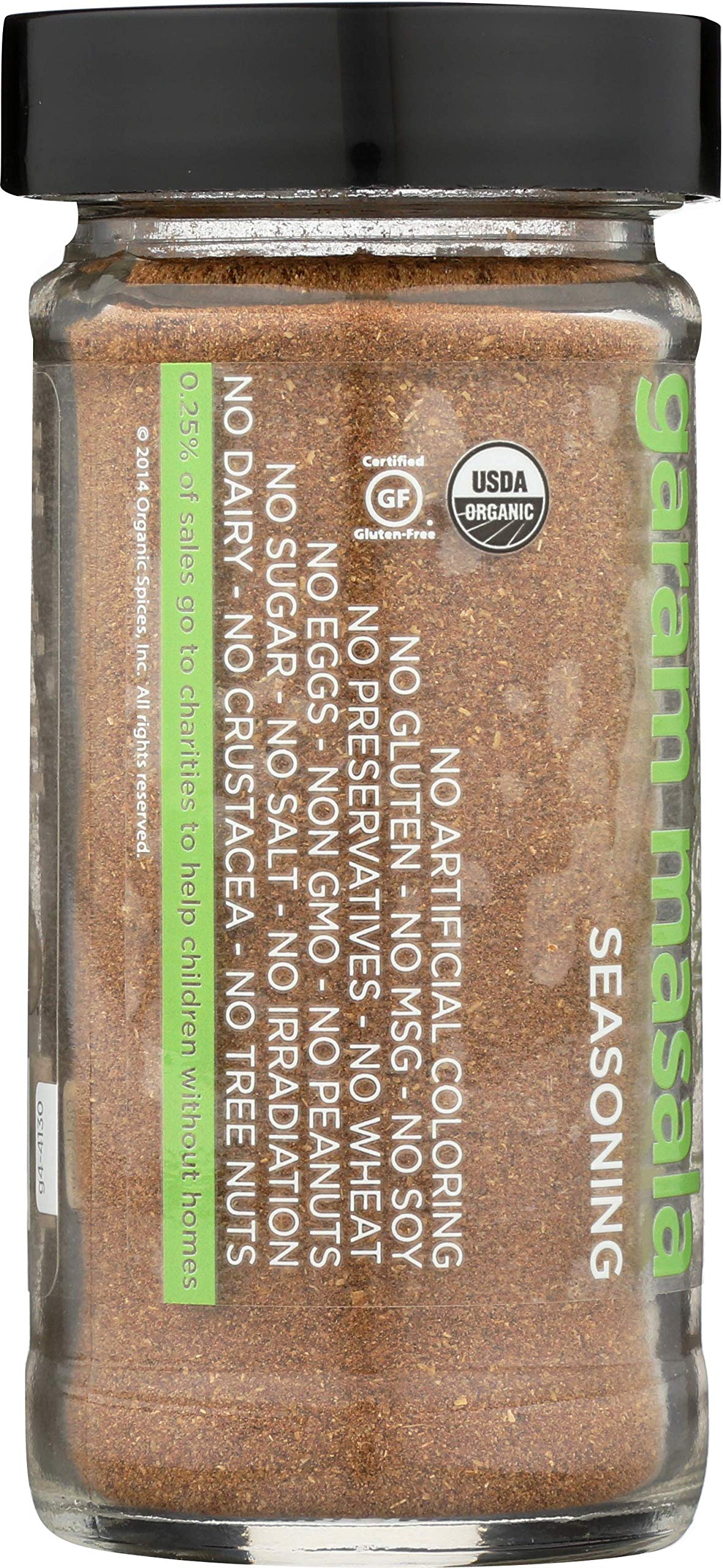 Spicely Organics Seasoning Garam Masala 1.60 Ounce Jar Certified Gluten Free
