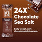 IQBAR Brain and Body Plant Protein Bars - Chocolate Sea Salt - 24 Count, Low Carb, High Fiber, Gluten Free, Vegan Snacks - Low S