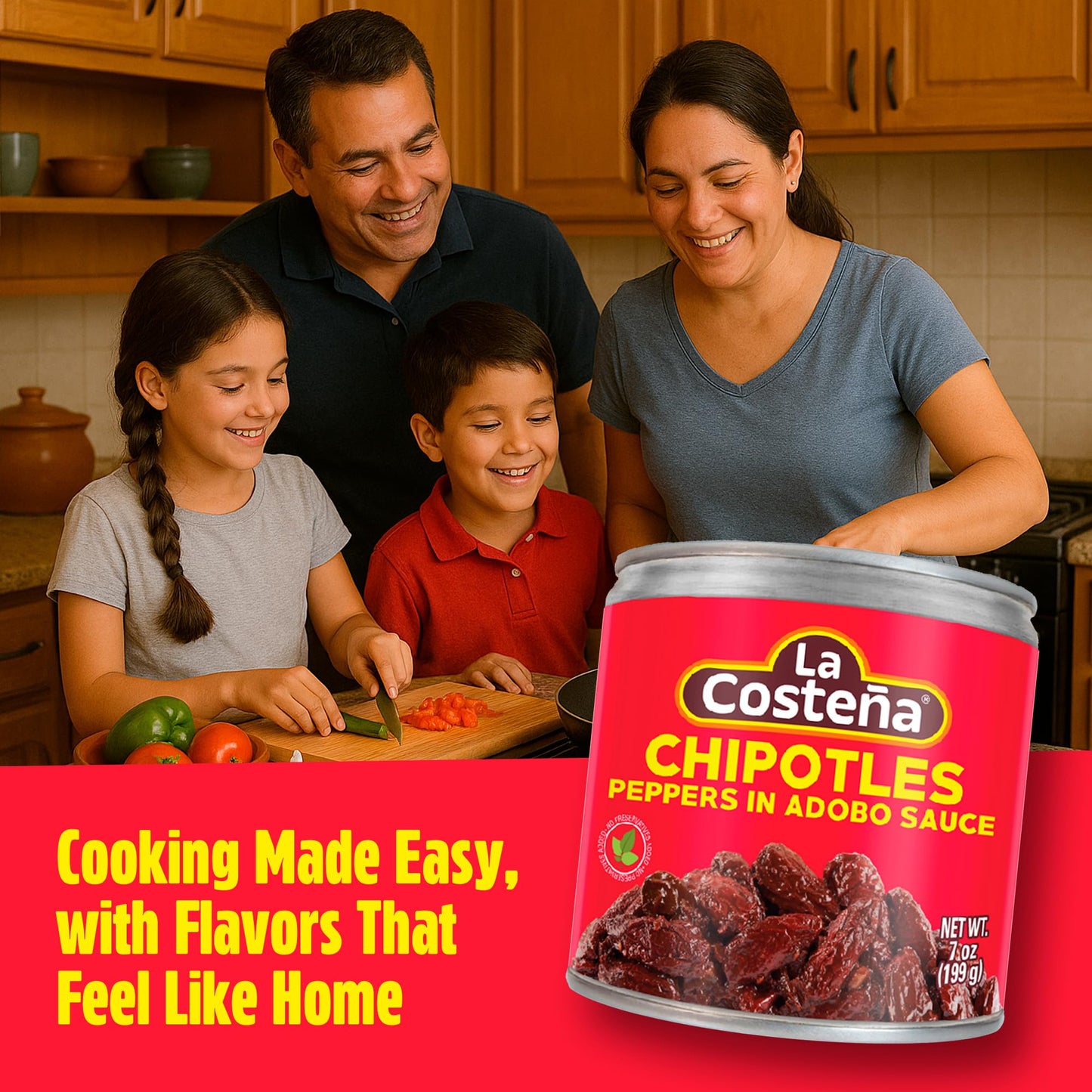 La Costeña Chipotle Peppers in Adobo Sauce, 7 Ounce Can, Pack of 24