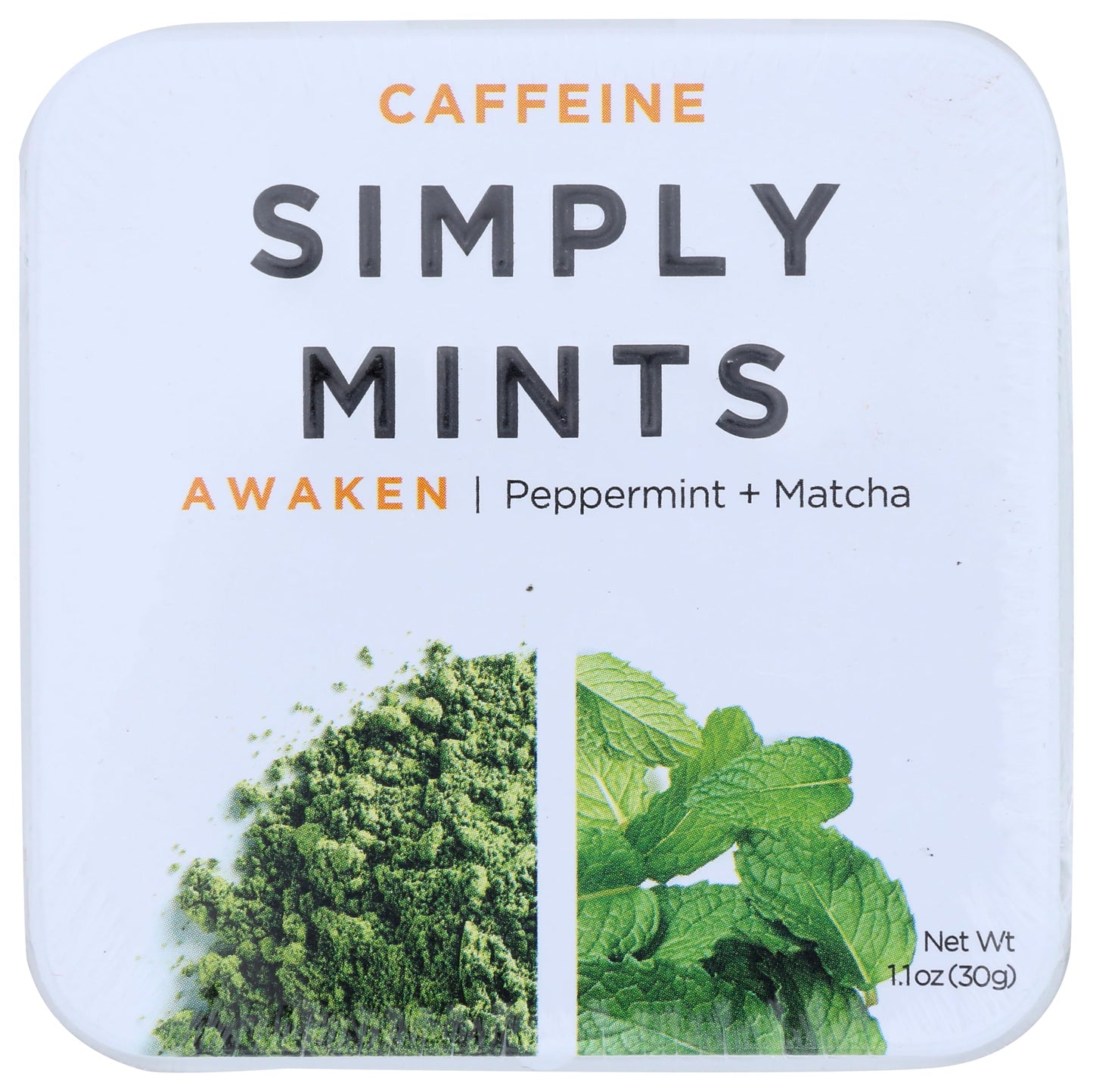 Simply Gum Caffeine Awaken Mints - Peppermint and Matcha Flavor - 1.1 oz