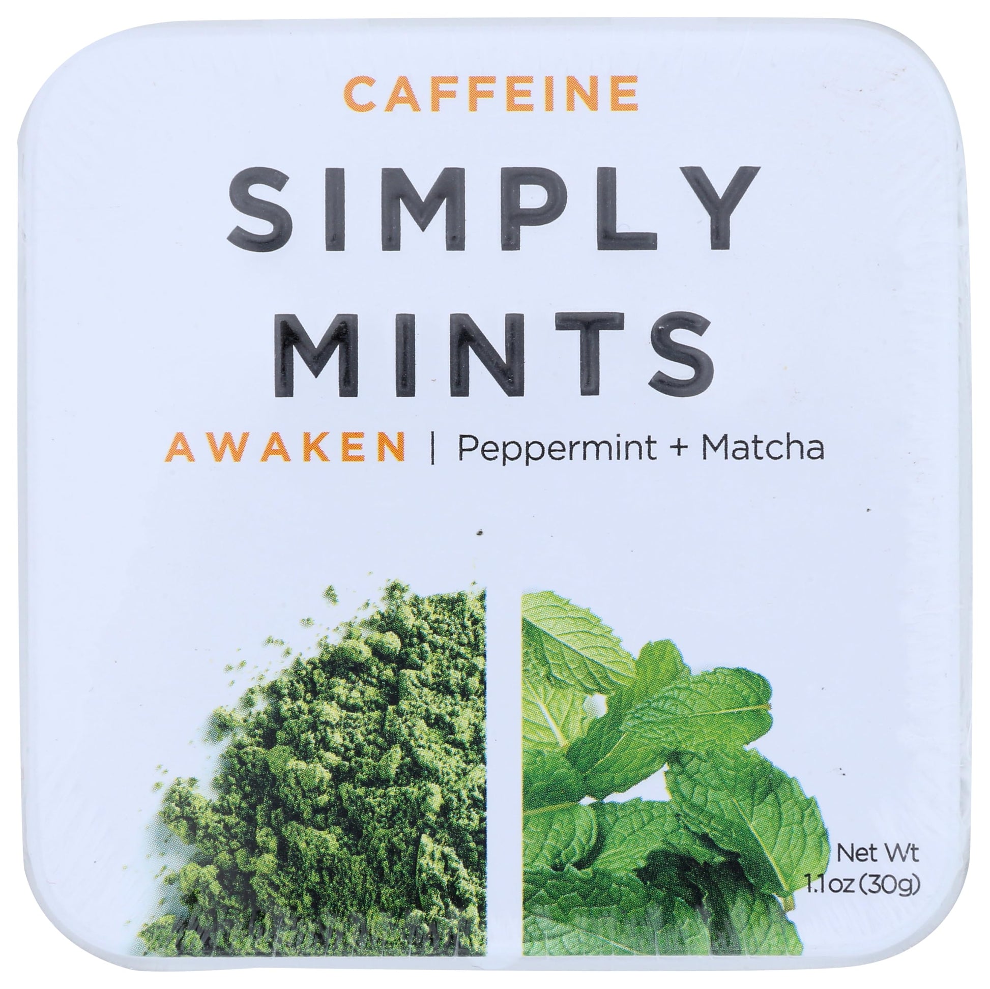 Simply Gum Caffeine Awaken Mints - Peppermint and Matcha Flavor - 1.1 oz