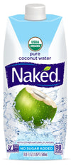 NAKED JUICE 100% Organic Pure Coconut Water, USDA Organic Certified, NON GMO Project Verified, 16.9 Ounce(Pack of 12)