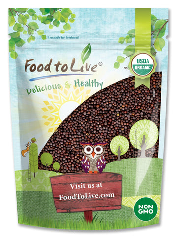 Food to Live Organic Brown Mustard Seeds, 1.5 Pounds - Non-GMO. Great for Sprouting, Pickling and Cooking. Non-irradiated. Bulk.