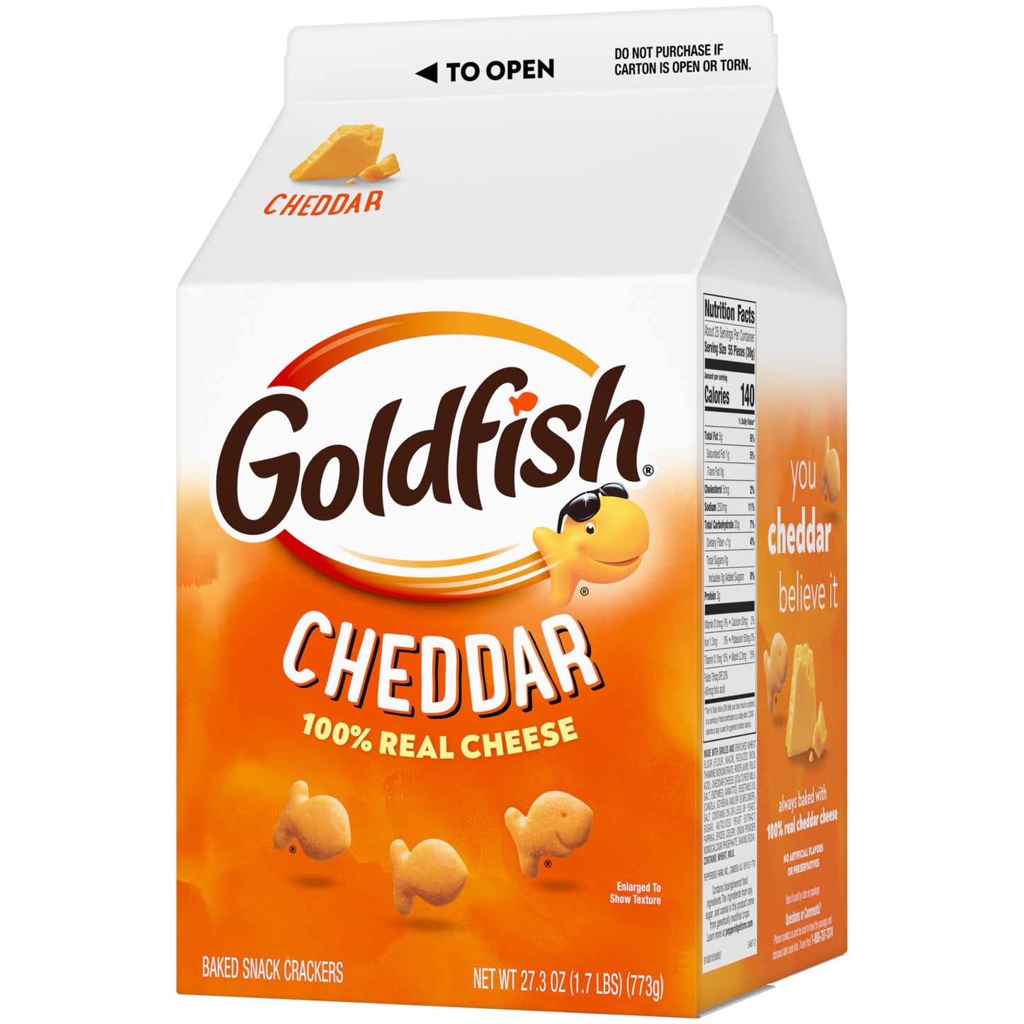 Goldfish Cheddar Cheese Crackers, 27.3 Oz Carton (Pack of 4)