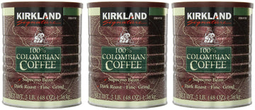 Signature 100% Colombian Coffee Supremo Bean Dark Roast-Fine Grind, 3 Pound
