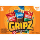 Gripz Mini Baked Snack Crackers, Sweet and Salty Snacks, Variety Pack, 11oz Box (12 Pouches)