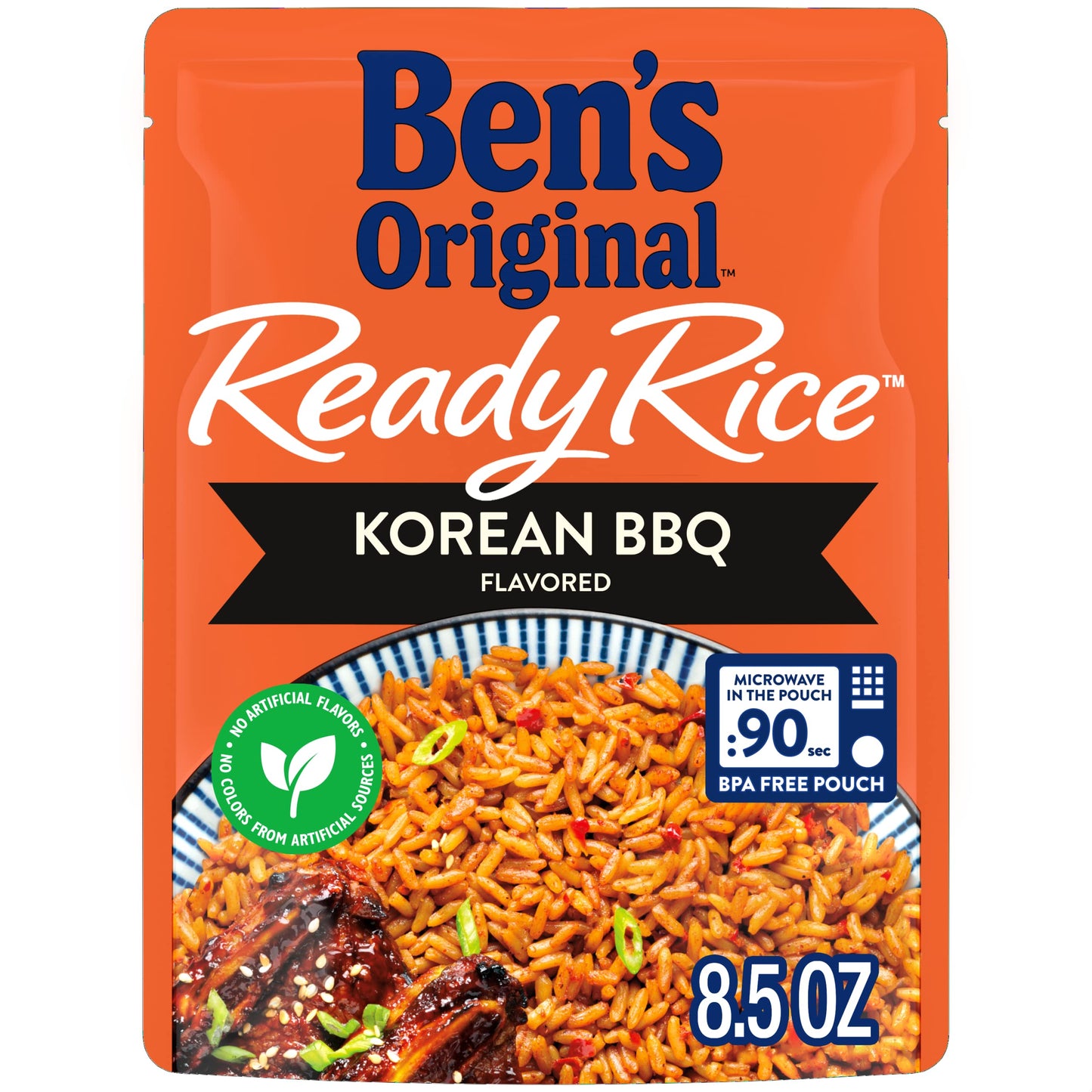 BEN S ORIGINAL Ready Rice Korean BBQ Flavored Rice, Easy Dinner Side, 8.5 OZ Pouch (Pack of 12)