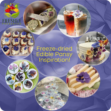 FRESHLY PRESERVED Pansy Edible Flowers - 20 USA-Grown Freeze-Dried Multi Color Flowers for Cocktails & Desserts (0.2 oz)