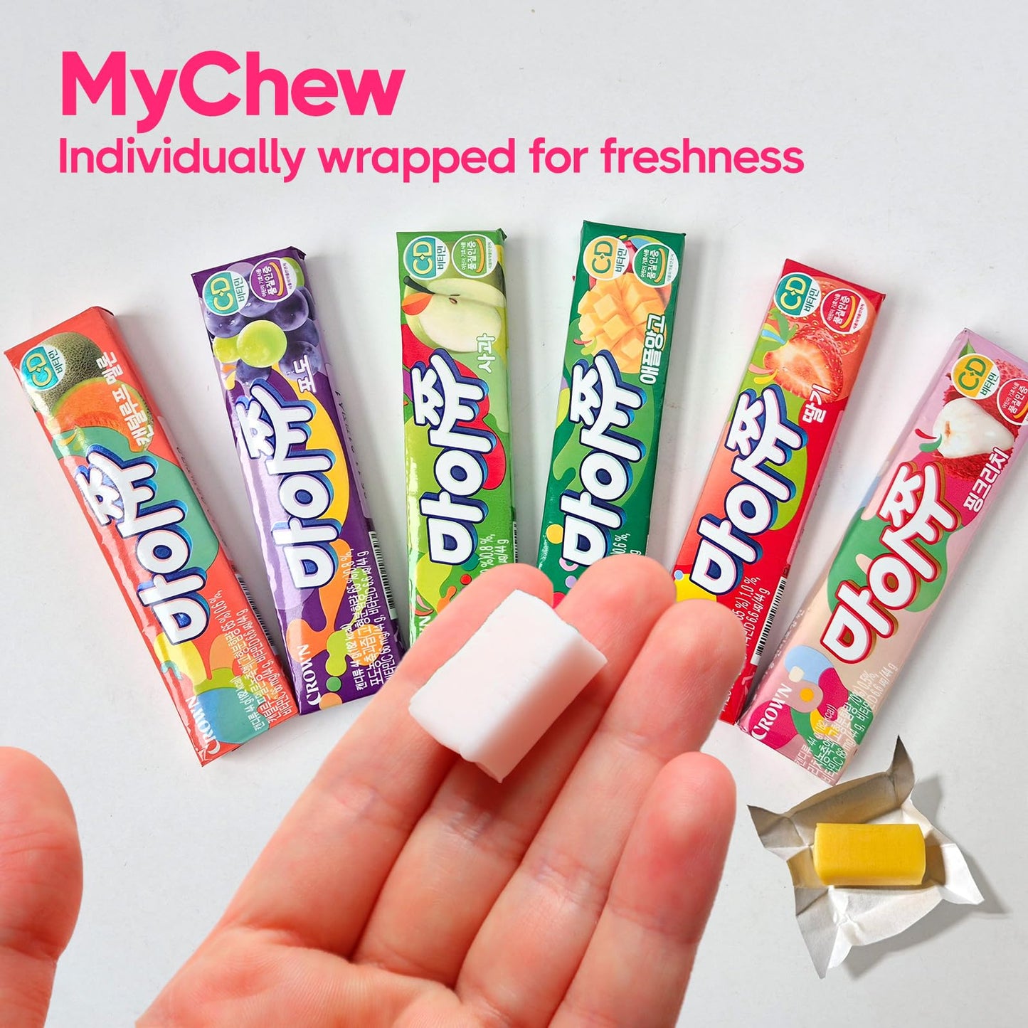 COELO MyChew Soft Chewy Candy Variety Set, 44g x 6 Packs, 6 Fruit Flavors, Gummy   for Sharing, Snack Size