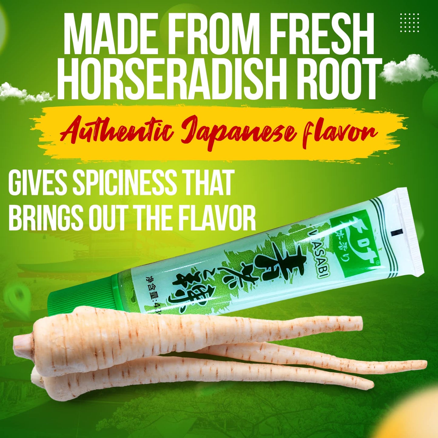Fusion Select 1 Pack Real Authentic Japanese Wasabi Paste Prepared In Tube For Sushi, Sashimi, Poke Bowl, Japanese Food