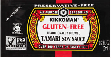 Kikkoman Tamari Soy Sauce Packets, Gluten-Free, Preservative-Free, 200 Count, 0.203 Fl Oz Each
