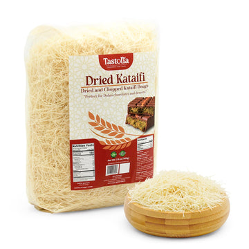 TASTOLIA Dried Kataifi (Kadayif) Pastry 500g – Shredded Fillo Dough for Knafeh, Long Shelf Life, No Additives