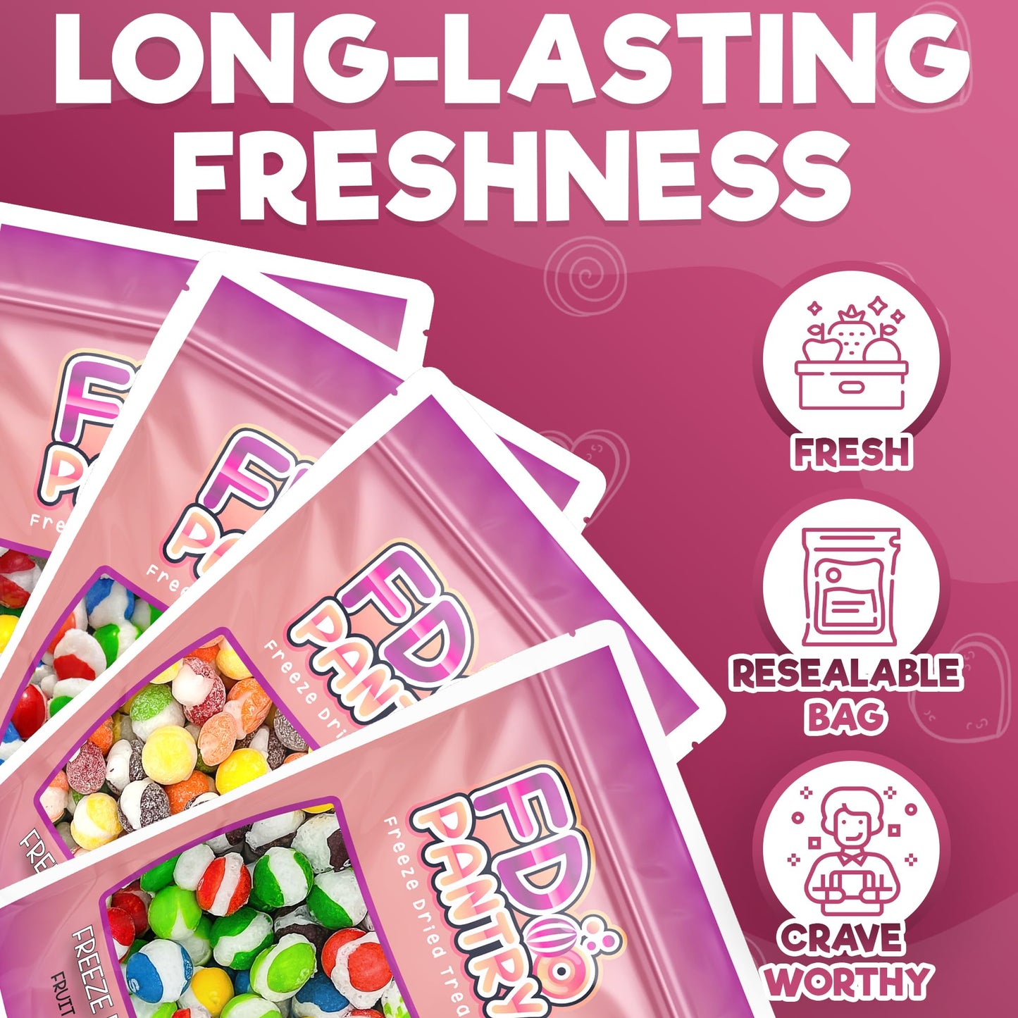 Freeze Dried Candy Variety Pack - Fruit Crunch 4 Pack, Fruit Crunch Original, Wildberry, Sour, Tropical 4 Oz (4 Count) - Assortm