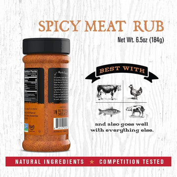 Rufus Teague - Spicy Meat Rub - Premium Bbq Rub - 6.5Oz Bottle