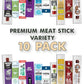 Ultimate Meat Stick Gift Box (10-Pack), Beef Jerky Gifts For Men, Healthy Protein Snacks Baskets For Men, Variety Of Flavored Me