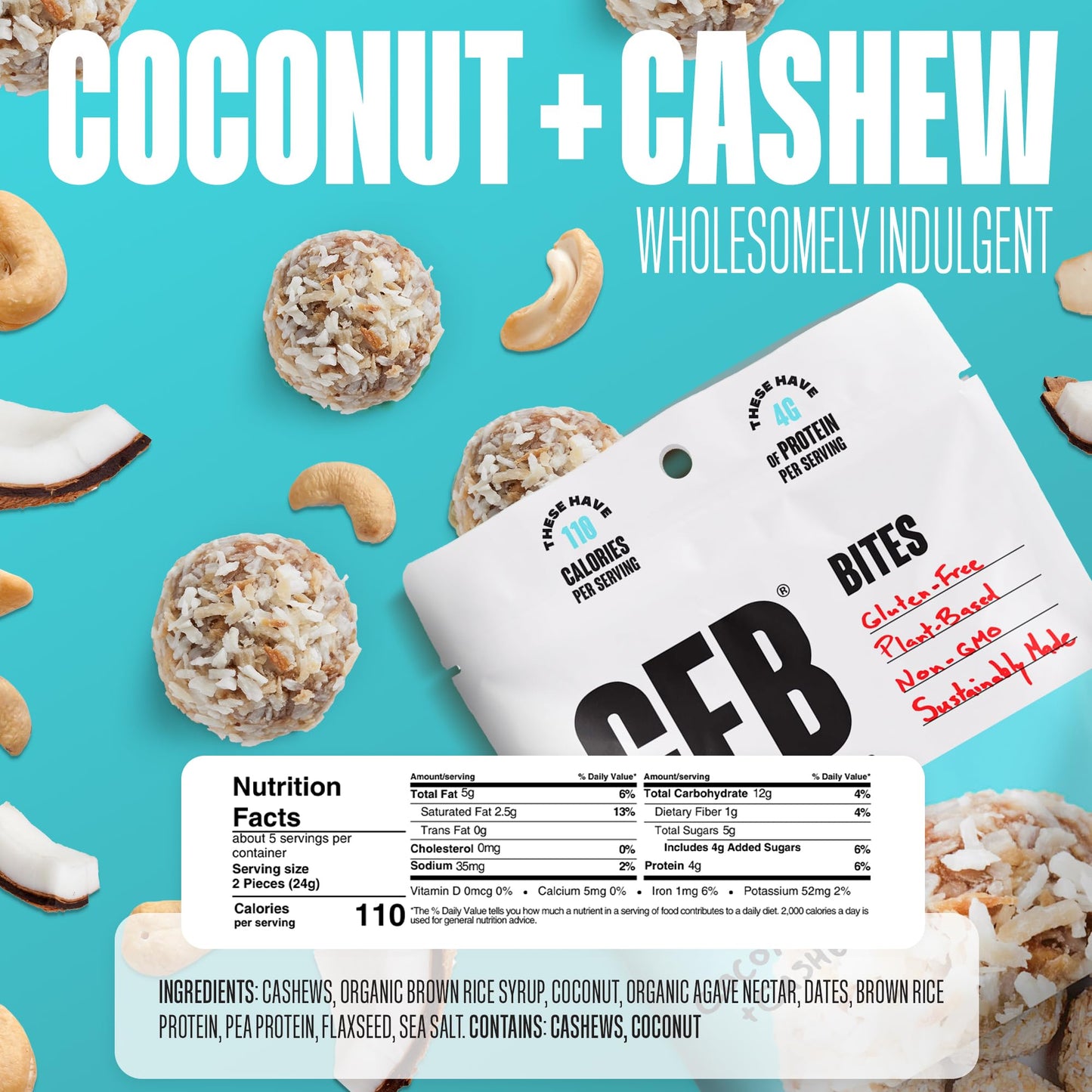 The Gfb Variety Pack Protein Bites - Gluten Free, Plant Based, Non Gmo, Sustainably Made – Ridiculously Tasty, Healthy, Vegan, Protein Energy Balls, 4 Oz (4 Count)