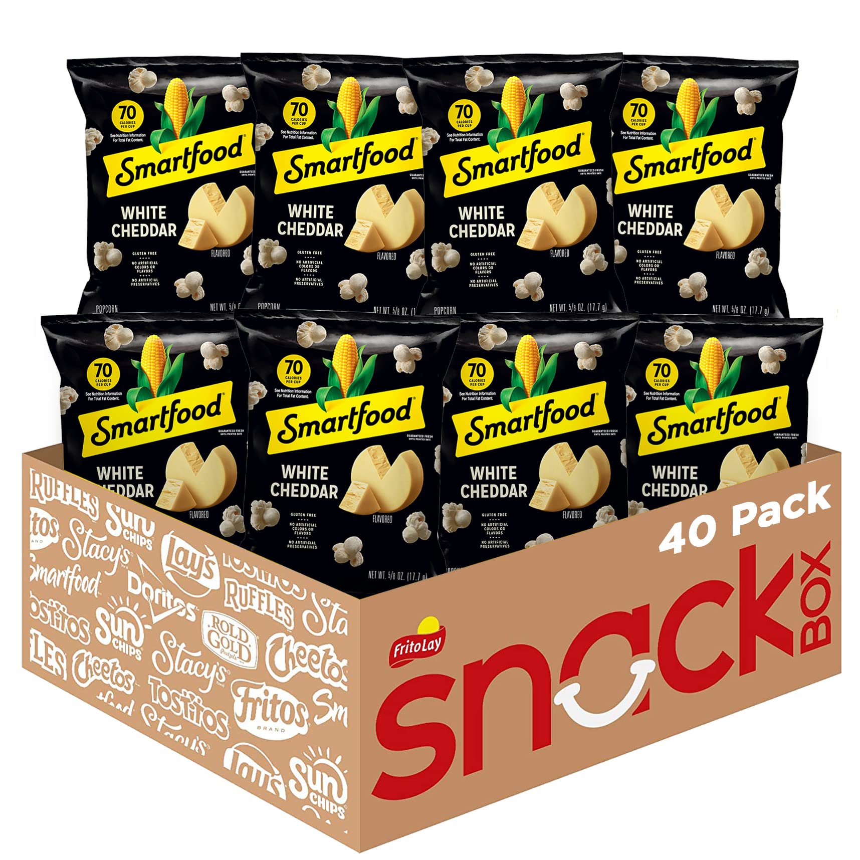 Smartfood Popcorn, White Cheddar, 0.625 Ounce (Pack Of 40)
