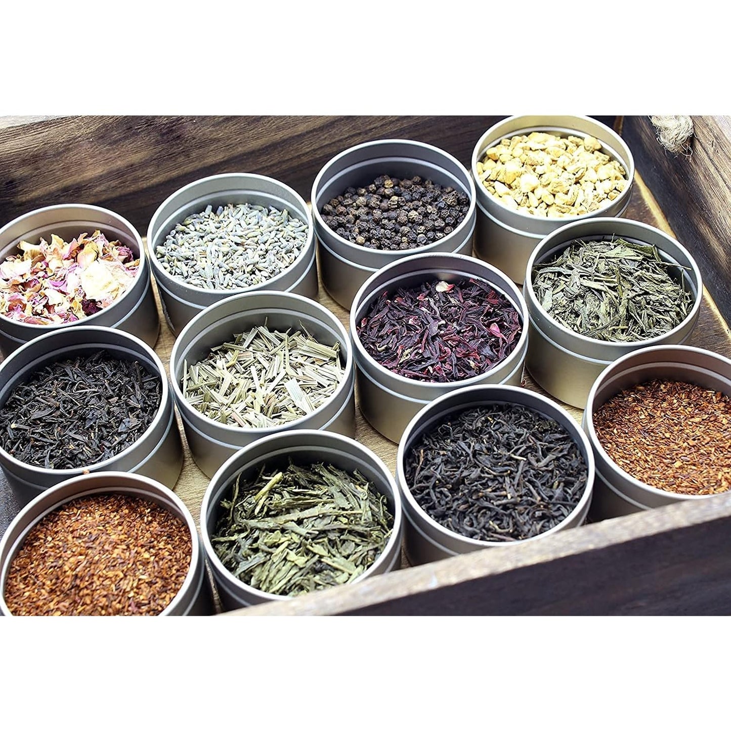 SOLSTICE TEA TRADERS Loose Leaf Tea Sampler Kit - Create Your Own Blend with Sencha, Rooibos, China Black, and Spices - 1 Count
