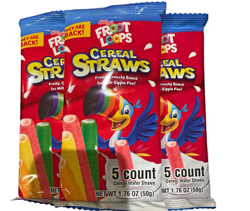 Mizo 2021 Kellogg'S Cereal Straws Froot Loops Edible Breakfast Straw Alternatives For Milk, 90'S Childhood Nostalgic Treat For D