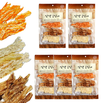 JOKUNA - Korean dried squid - Soft and chewy texture squid (Spicy, Butter, Roasted) (Mix - 5 pack)