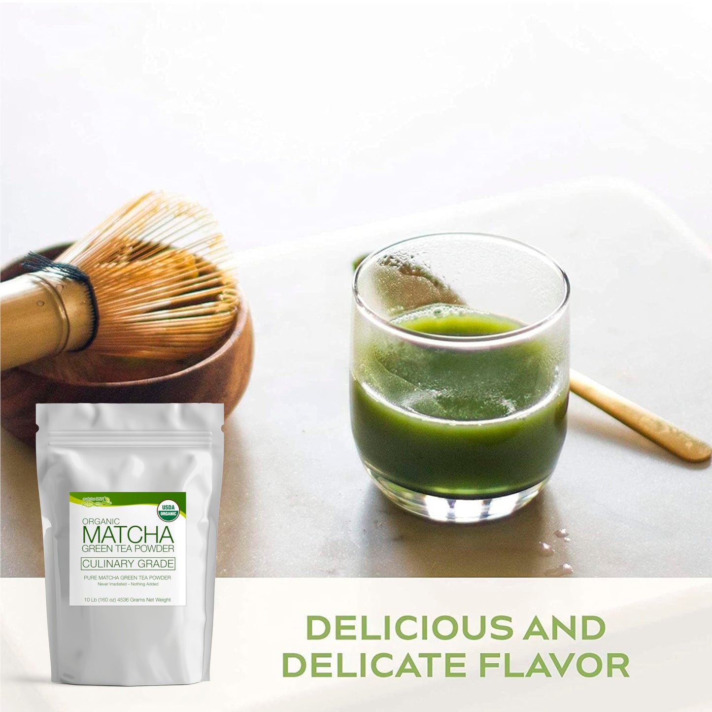 Matcha Dna Usda Organic Matcha Green Tea Powder Culinary Grade Powdered Matcha - High In Antioxidants (160 Ounce Bag)