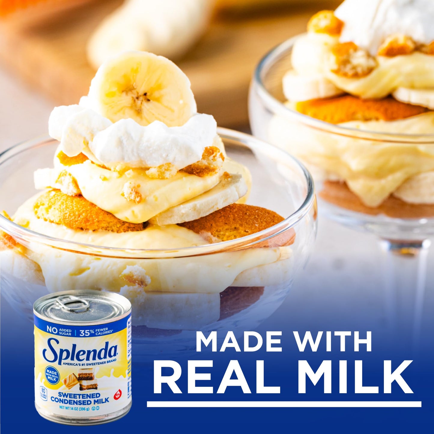 SPLENDA Reduced Calorie Sweetened Condensed Milk, No Sugar Added, 14 Ounce Can (Pack of 2)