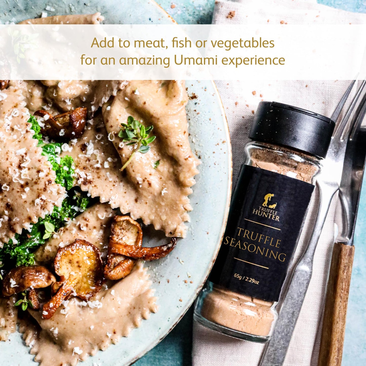 TruffleHunter Black Truffle Seasoning - Umami Gourmet Condiment - 2.29 Oz