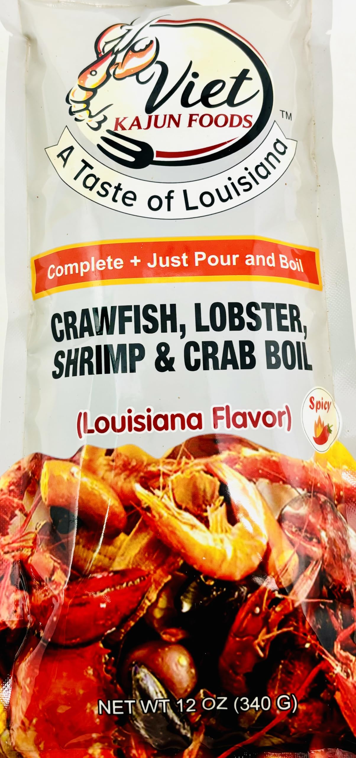 Viet Cajun Crawfish Lobster Shrimp & Crab Boil, Louisiana Flavor, 12 oz, Made in USA
