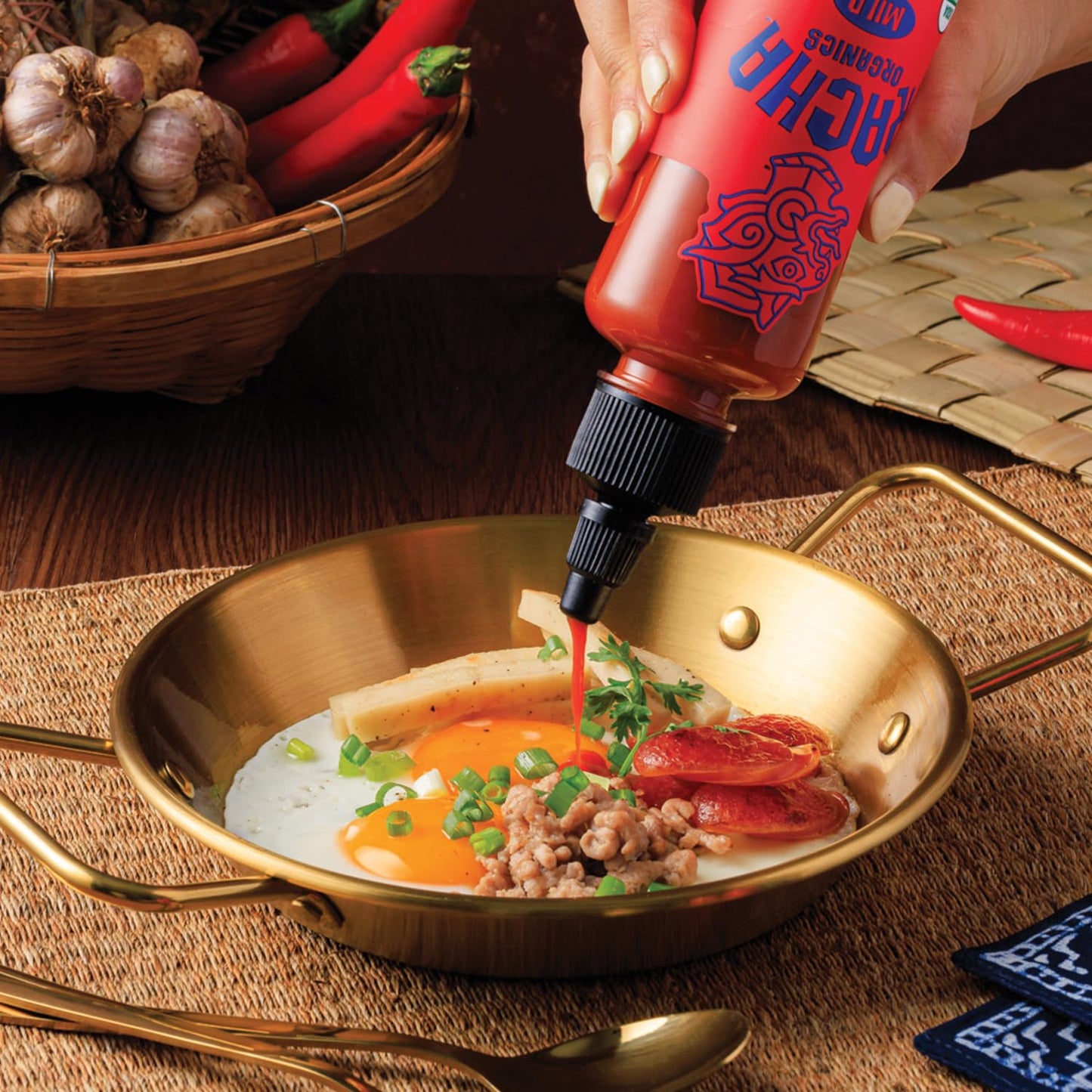 Organic Sriracha Sauce by Racha Organics - Organic Chili Pepper Sauce MILD - Certified Organic - Plant-Based - Gluten Free - Non