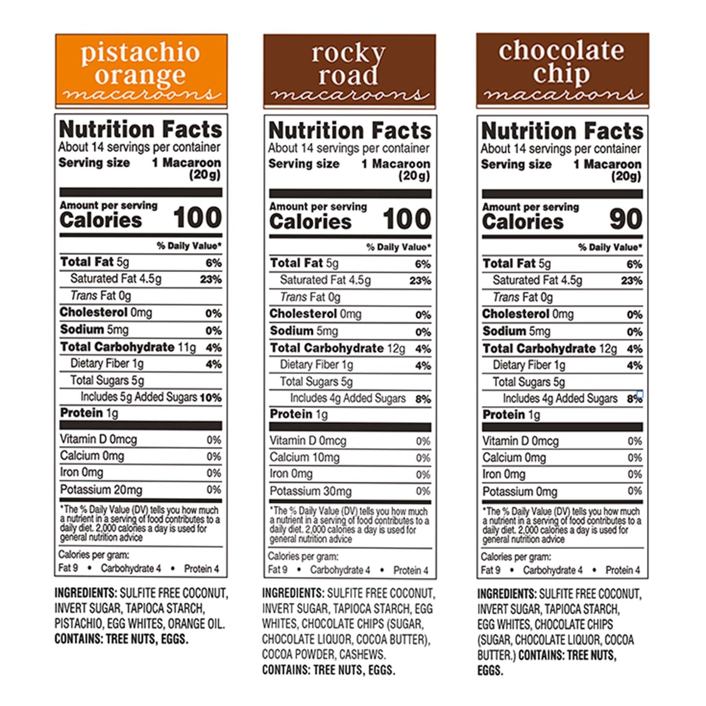 Manischewitz Gluten Free Macaroons 10Oz (3 Pack Variety - Unique Flavors) Rocky Road, Pistachio Orange & Chocolate Chip | Lactos