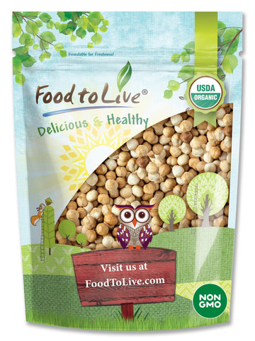 Food to Live Organic Blanched Roasted Hazelnuts, 12 Ounces - Non-GMO, Dry Roasted Filberts, No Skin, Whole Nuts, Unsalted, Koshe