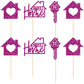Gyufise Cupcake Toppers 24 Pack - Sweet Home Decorations, Purple, Paper Picks for Housewarming Party
