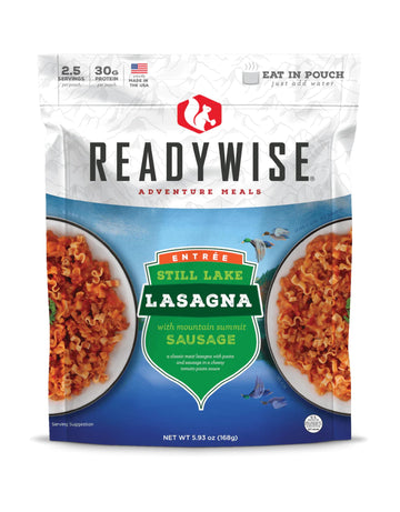 Readywise Adventure Meal Cheesy Lasagna, 2 Servings - Freeze-Dried Mre For Emergency Preparedness, Camping, Hiking, Backpacking,