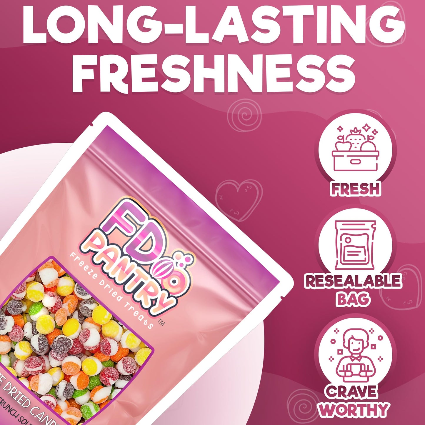 Fruit Crunch Sour - Freeze Dried Candy, 10 Oz - Assorted Sour Flavors, Large Pouch - Ideal Gift Snack Treat