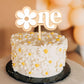 MAMUXI Wooden Daisy Cake Topper - First Birthday Decoration, Natural Birch, Retro Boho Style, Daisy One Design