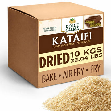 Dolce Calma 22 Lb Bulk Dried Kataifi Dough Large Pack | Kadayif For Dubai Chocolate Bar  Kunafa & Baklava Desserts | Shredded Fillo For Bakery & Catering Use