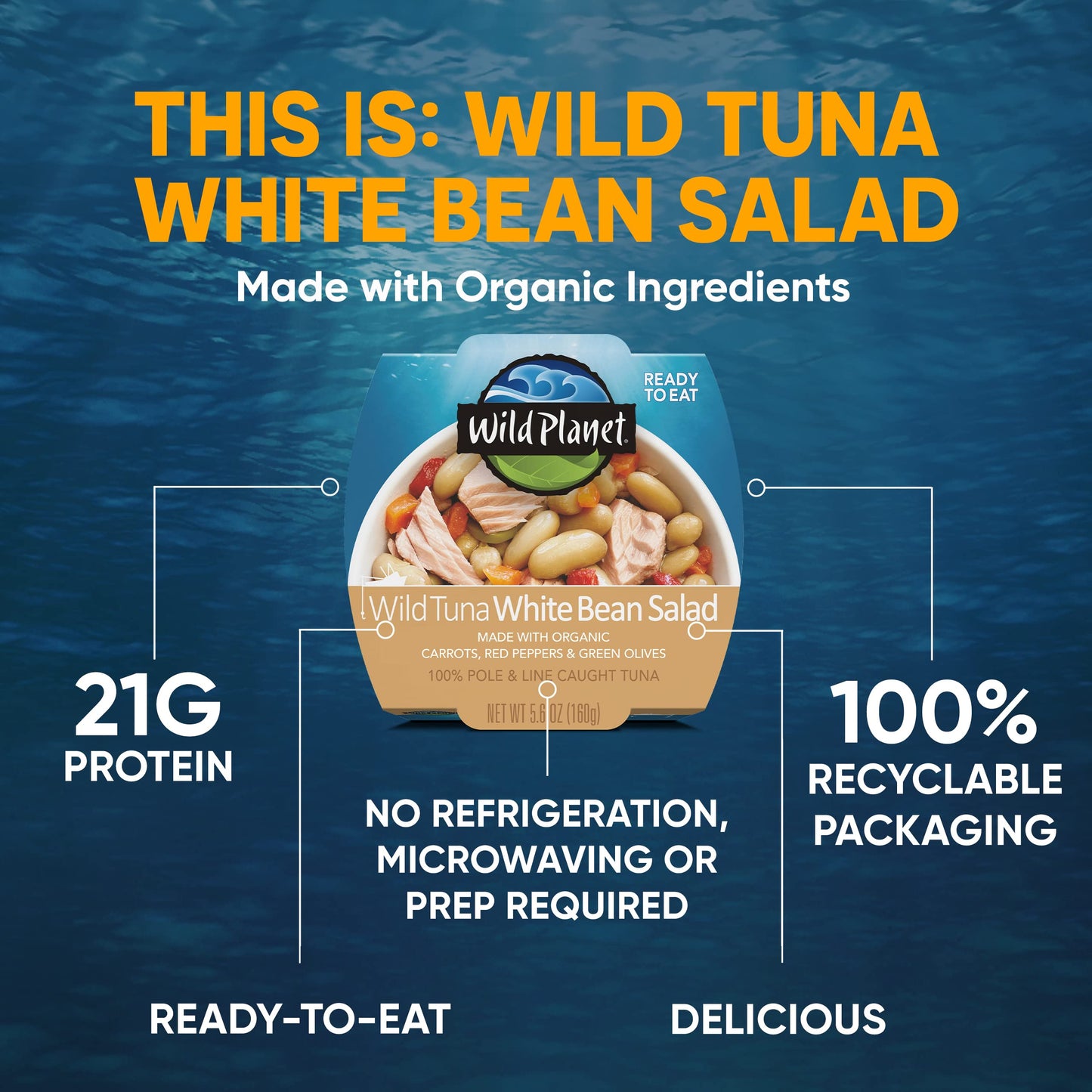 Wild Planet Tuna White Bean Salad 5.6 Oz