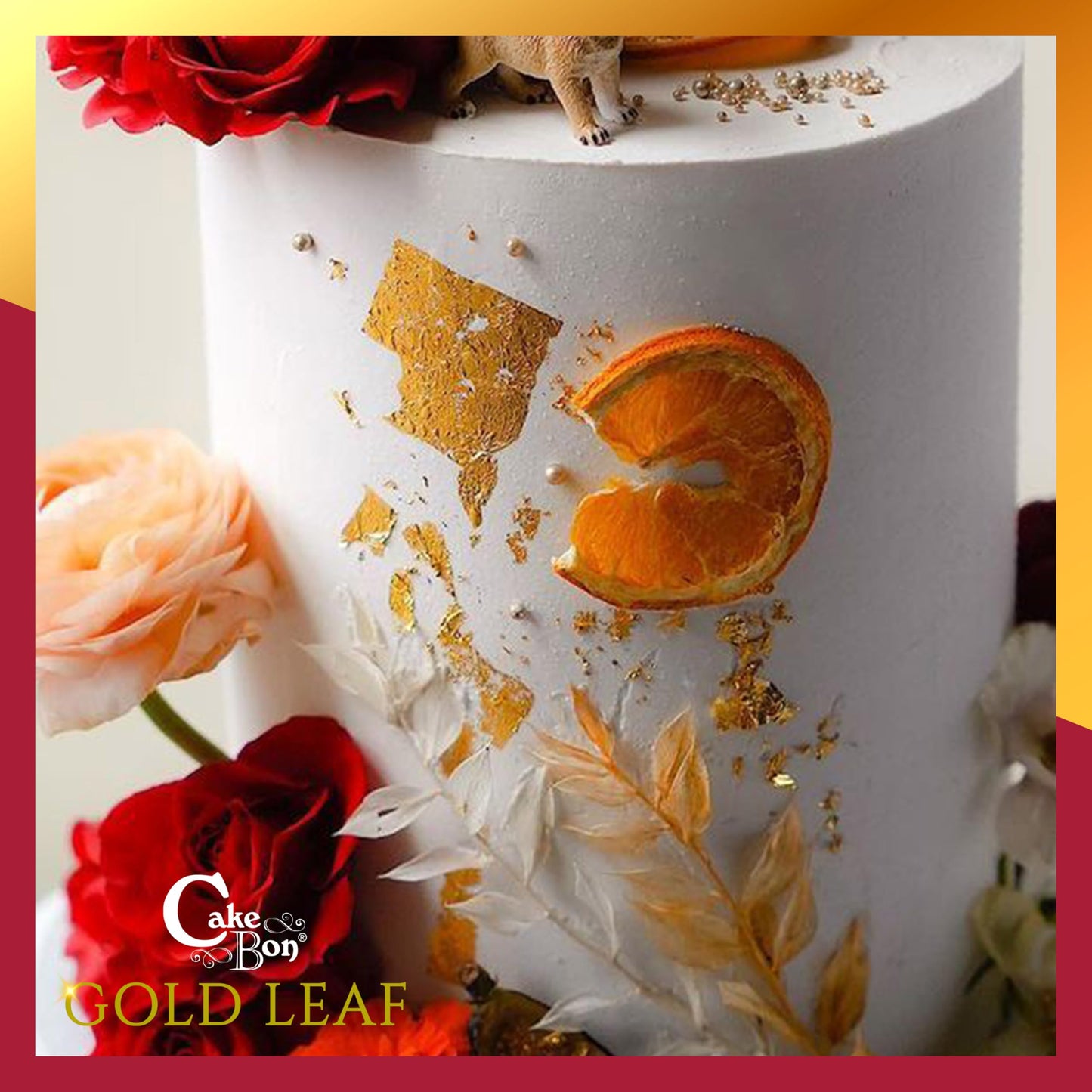 Edible Gold Leaf 24K By Cakebon - Cake Decorations, Loose Gold Leaf Sheets - 3.1 Inches, 10 Gold Foil Sheets