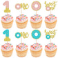 24 PCS Donut Gender Reveal Cupcake Toppers Sweet One Donut Cupcake Picks Donut 1st Birthday Party Decorations for Donut Theme Ba