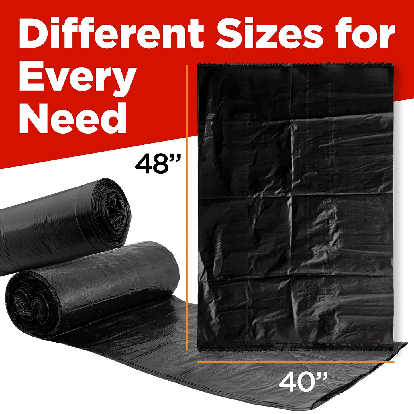 Toughbag 40-45 Gallon Trash Bags, 40 X 48'' Black Garbage Bags (125 Count) - Outdoor Industrial Garbage Can Liner For Commercial