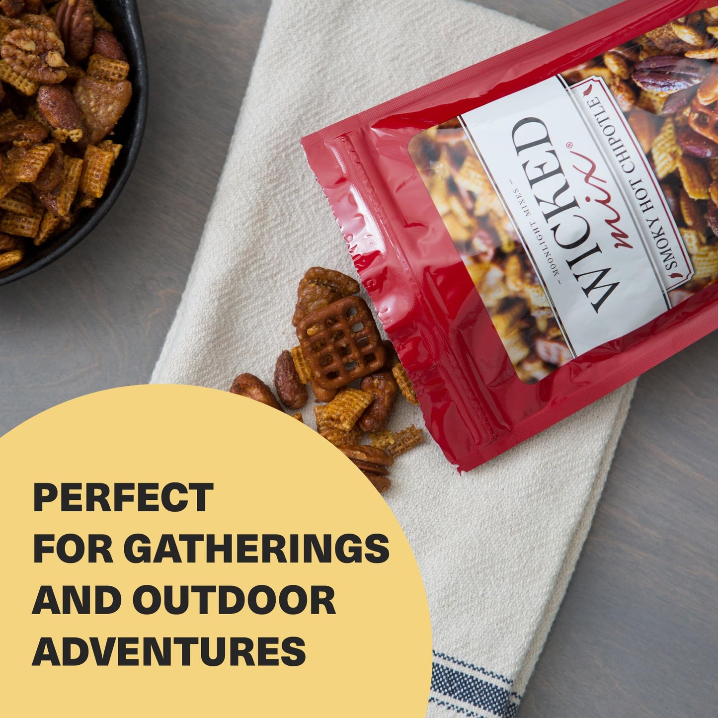 Wicked Mix Snack Mix - Sweet and Salty Trail Mix with Mixed Nuts, 7 Oz, Smoky Chipotle Flavor, Resealable Bag