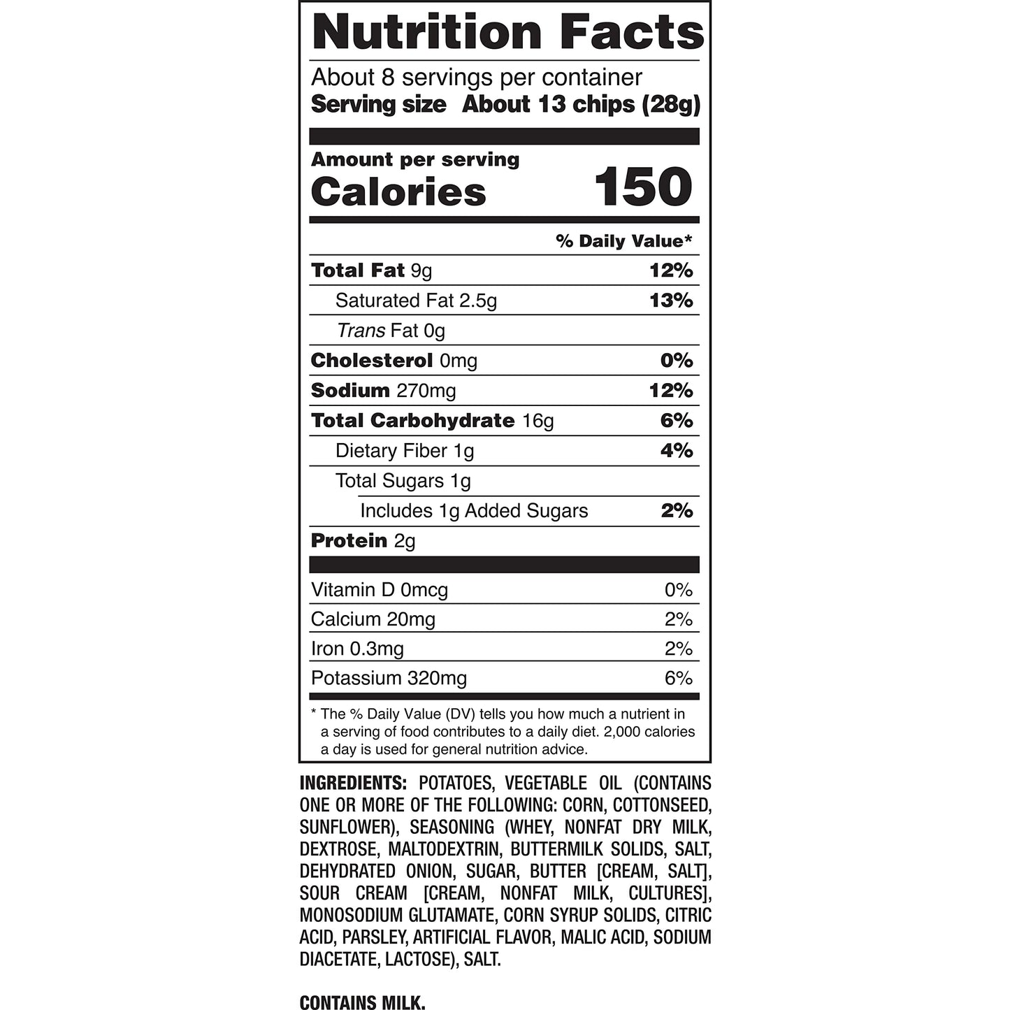 Herr'S Sour Cream And Onion Potato Chips, 7.75 Ounce (Pack Of 12 Bags)