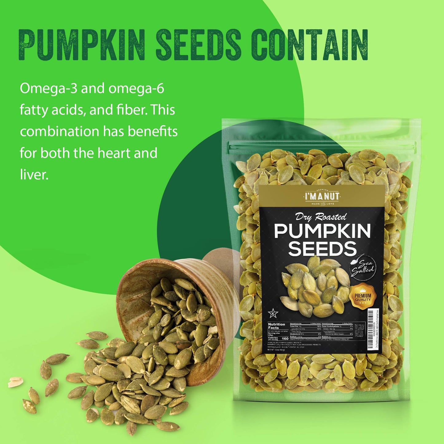 Oven Toasted Pumpkin Seeds with Sea Salt (Papitas) 48 oz (3 lb) Batch Tested Gluten & Peanut Free | No Oils | No PPO | Non GMO | Vegan and Keto Friendly | enhanced Quality