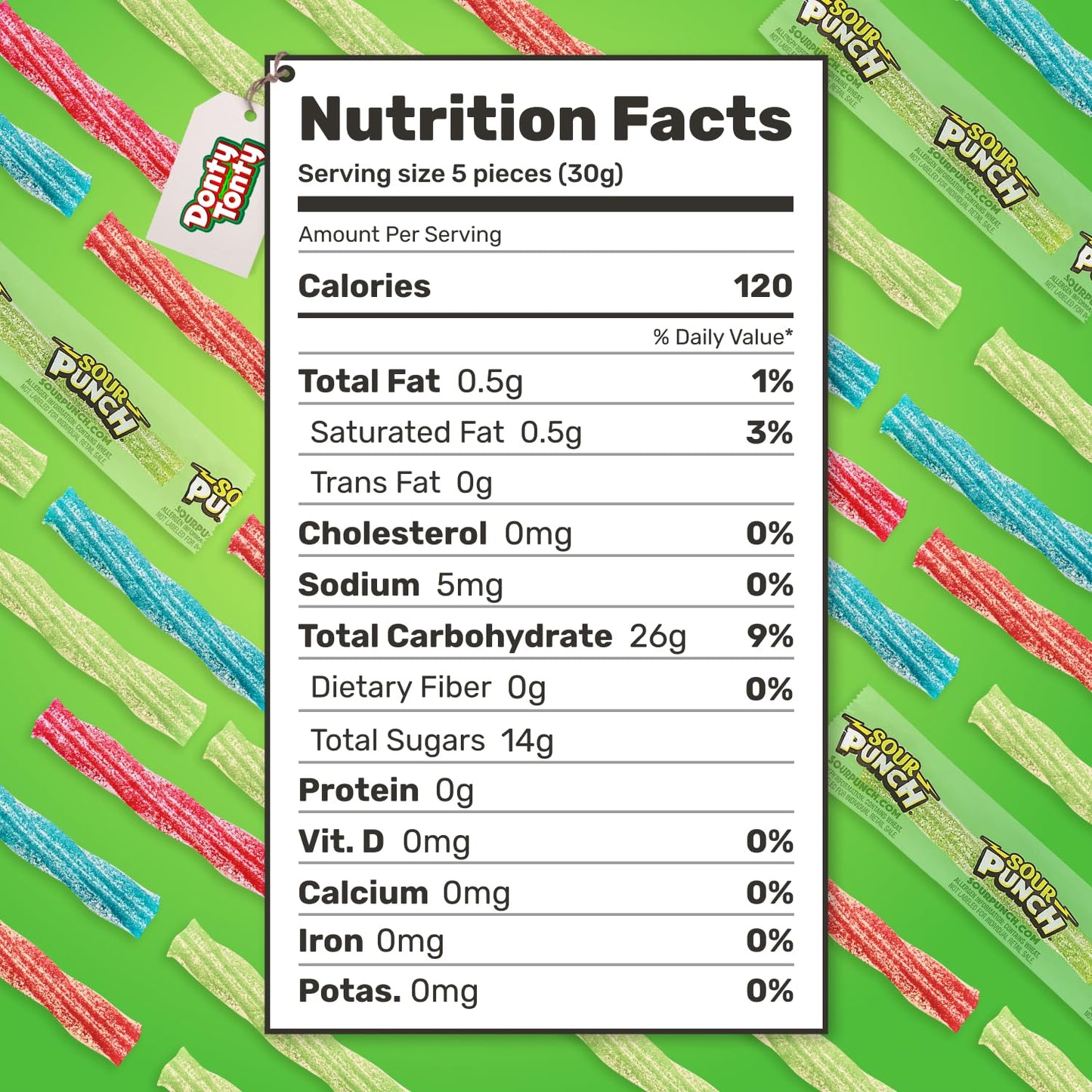SOUR PUNCH TWISTS STRAWS 2 lb - Candy in Bulk Bag, Assorted, Fruit Flavored, Chewy Candies, Individually Wrapped, Kosher & Halal