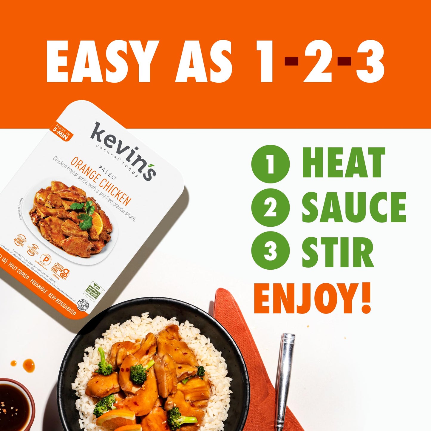 KevinS Natural Foods Orange Chicken, 16 Oz
