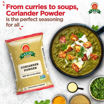 Laxmi Coriander Powder 400Gm (14 Oz) | Natural Ground Coriander | Premium Quality And High Value | Non-Gmo Coriander, Ground | Free Of Adulterations