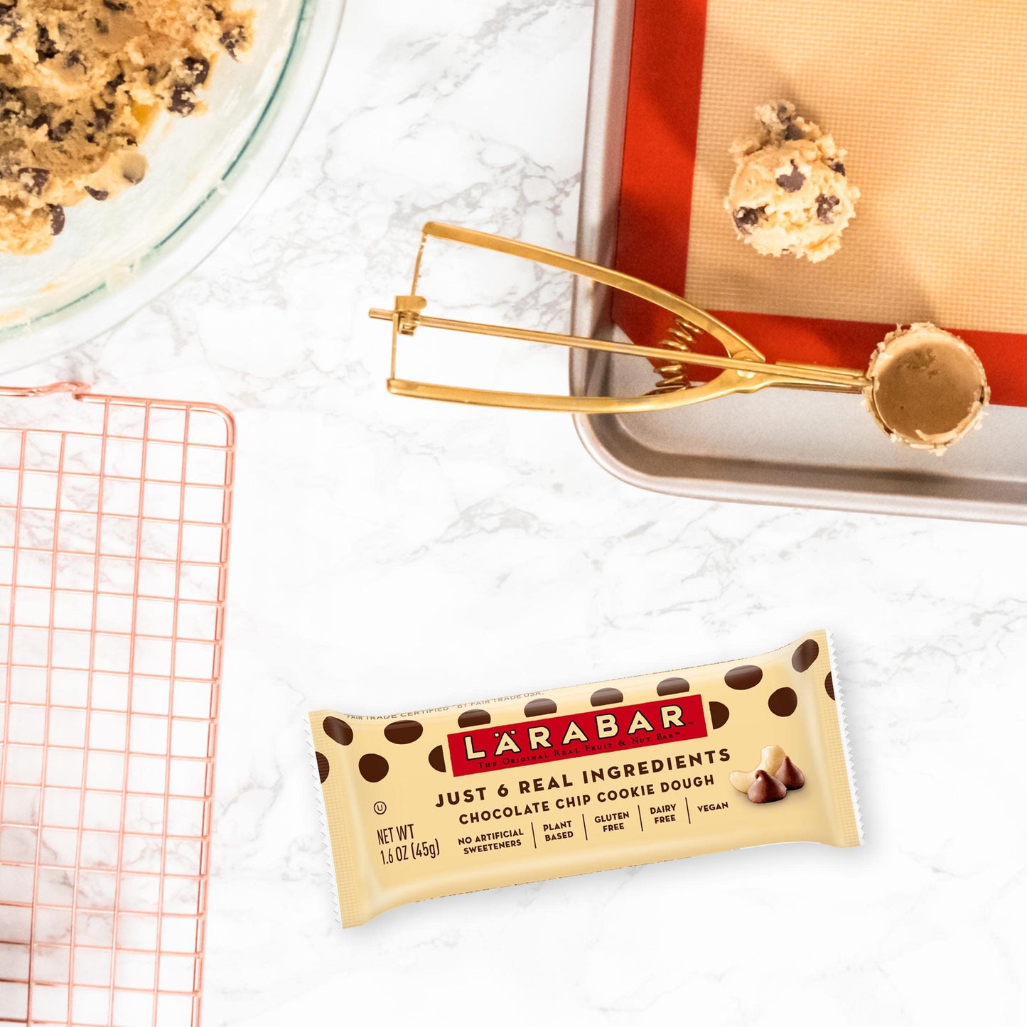 Larabar Chocolate Chip Cookie Dough, Fruit And Nut Bars, Gluten Free And Vegan, 19.2 Oz, 12 Ct
