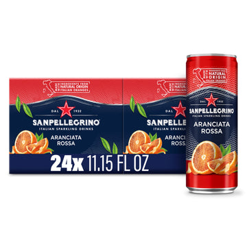 Sanpellegrino Italian Sparkling Drink Aranciata Rossa, Sparkling Orange And Blood Orange Beverage, 11.15 Fl Oz (Pack Of 24)